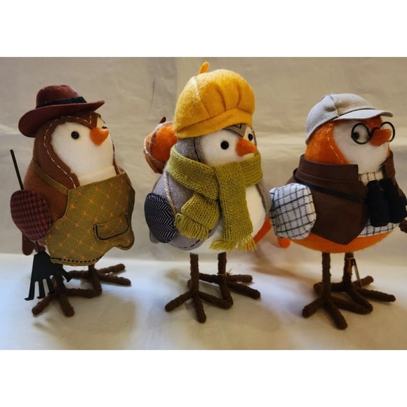 2021 3 Featherly Friends Fall Harvest Fabric Birds - Picture 7 of 7